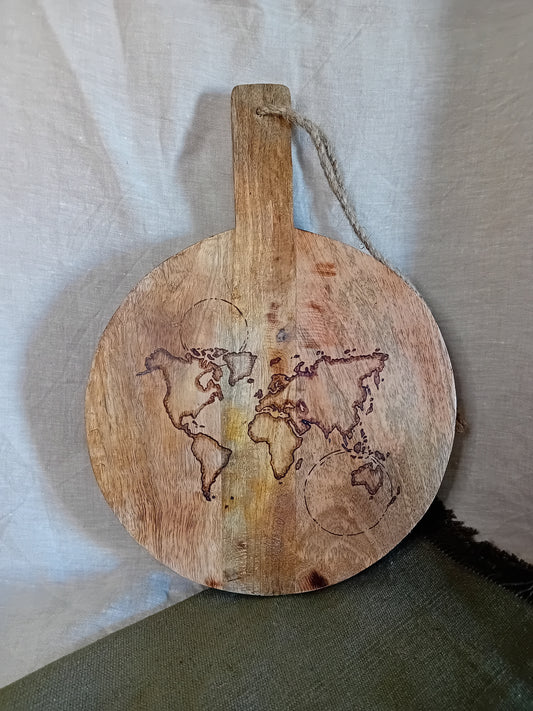 Planche de présentation ronde en bois de Manguier VOYAGEUR